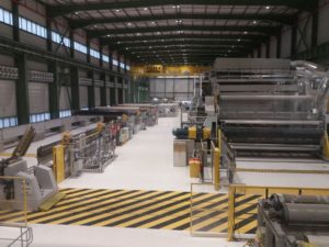 Interior edificio máquina OMC para SAICA. El Burgo de Ebro (Zaragoza)